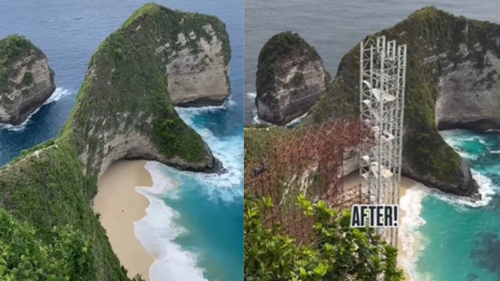 Pemandangan ikonik Nusa Penida terhalang bangunan baru. (instagram)